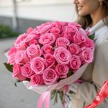 Маленькое фото 1: Букет из 35 розовых роз, Россия, В 40см