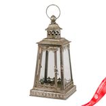Маленькое фото 1: Фонарь серебряный (металл/стекло), 15,5х15,5хH32см