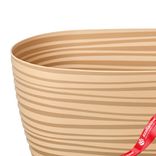 Маленькое фото 5: Цветочный горшок с поддоном «Sahara» (пластик), 26,7x12,6хН11,8см, 2,65л, кофейный