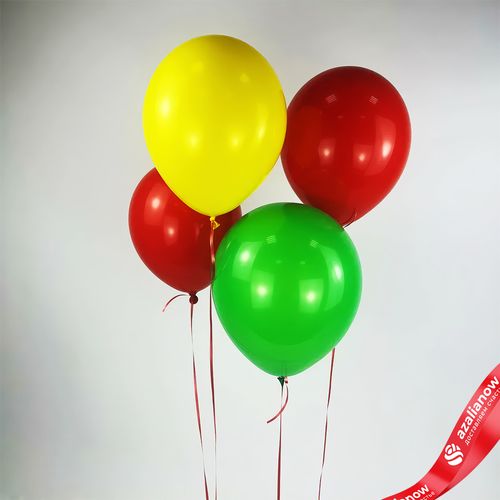 Композиция из 4 шаров с гелием, 30 см, желтый, красный, зеленый