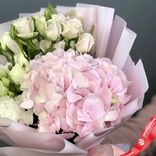 Маленькое фото 3: Акция! Букет из роз, лизиантусов и гортензии «Хочу встретиться»