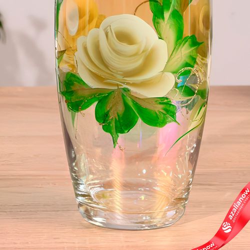 Фото 5: Ваза FLORA «Белая роза» (дымка), d-8 см, 11,5х26 см