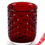 Маленькое фото 2: Подсвечник (стекло), D5,5xH7,5см, бордовый