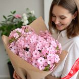 Маленькое фото 1: Букет из 15 розовых флоксов в крафте
