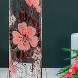 Маленькое фото 4: Ваза «Цилиндр», гибискус (ручная роспись), 30х8 см