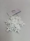 Фото флориста 1: Украшение подвесное Снежинка с глиттером (пластик), 11см, белый