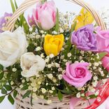 Маленькое фото 5: Букет из тюльпанов, роз, гипсофил «Весенняя песня»