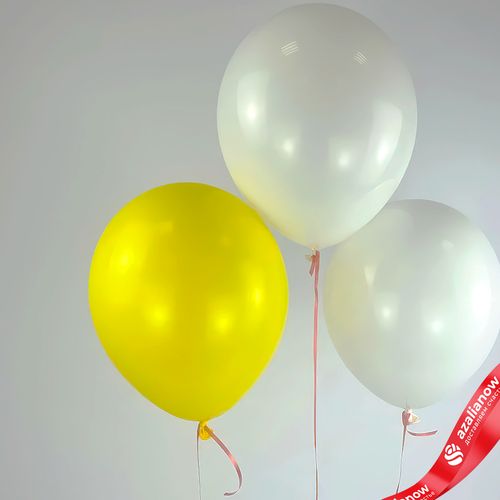 Фото 2: Композиция из 3 шаров с гелием, 30 см, белый, желтый
