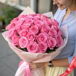 Маленькое фото 1: Букет из 31 розовой розы, Россия, В 40см