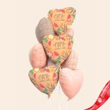 Маленькое фото 1: Композиция из 9 шаров с гелием «Сердца - Мама люблю тебя», розовый