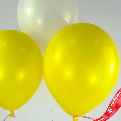 Фото 3: Композиция из 3 шаров с гелием, 30 см, желтый, белый