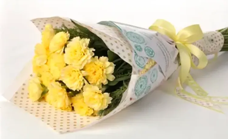Желтые гвоздики для подарка