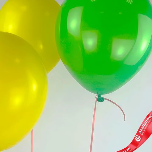 Фото 3: Композиция из 3 шаров с гелием, 30 см, желтый, зеленый