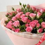 Маленькое фото 4: Букет из 15 розовых роз «Любовь-красавица»