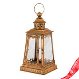 Маленькое фото 2: Фонарь золотой (металл/стекло), 15,5х15,5хH32см