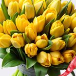 Маленькое фото 3: Букет из 60 пионовидных желтых тюльпанов, Голландия