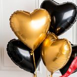 Маленькое фото 2: Композиция из 5 шаров с гелием «Сердца», вар. 3