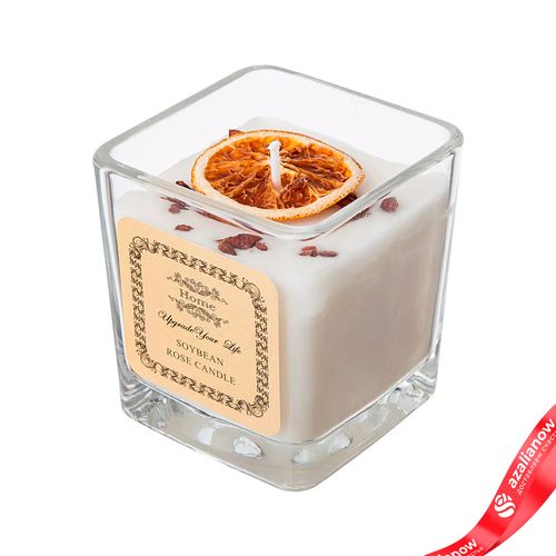 Свеча ароматическая в стакане «Orange» (стекло), H 7 см x D 7,5 см, белый