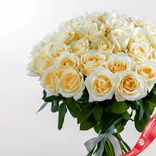 Маленькое фото 2: Букет из 31 белой розы «А вот и я»