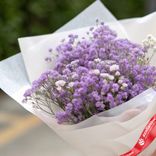 Маленькое фото 2: Букет из 5 сиреневых гипсофил в белой пленке