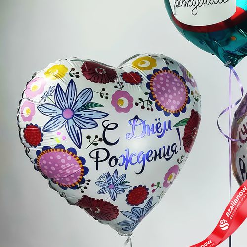 Фото 4: Композиция из 3 шаров с гелием «С Днем Рождения (торт со свечками)», вар. 6