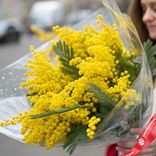 Маленькое фото 3: Букет 15 мимоз в пленке