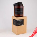 Маленькое фото 1: Свеча в банке с крышкой ароматическая «Плато» (соевый воск), H9,5xD7,5см, коричневый
