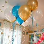 Маленькое фото 1: Композиция из 9 шаров с гелием «День рождения»