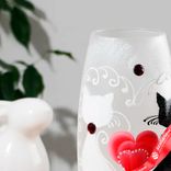 Маленькое фото 3: Ваза стекло «Кошка» 2, d-7,5 см, 10х26 см, v=1,7 л
