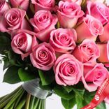Маленькое фото 3: Букет из 35 розовых роз, В 50 см, Эквадор