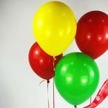 Маленькое фото 2: Композиция из 4 шаров с гелием, 30 см, желтый, красный, зеленый