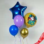 Маленькое фото 1: Композиция из 5 шаров с гелием «Ты Мое Все»