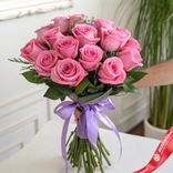 Маленькое фото 1: 15 розовых роз 40 см, Россия