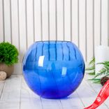 Маленькое фото 1: Ваза «Шар», d=9 см, h=160х180 мм, V=2,5 л, из синего стекла (без декора)