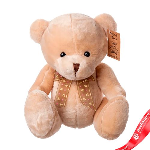 Игрушка «Медведь с бантом», 25 см, бежевый, якоря
