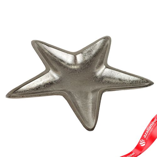 Поднос «Звезда» (металл), H2,5x28x27,5см, серебряный