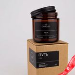 Маленькое фото 2: Свеча в банке с крышкой ароматическая «Путь» (соевый воск), H7,5xD6см, коричневый