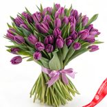 Маленькое фото 1: Букет из 45 сиреневых тюльпанов, Россия
