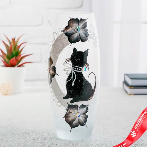 Ваза стекло «Кошка» 5, d-7,5 см, 10х26 см, v=1,7 л