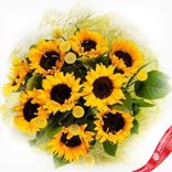 Маленькое фото 1: Букет из 9 подсолнухов