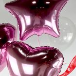 Маленькое фото 3: Композиция из 5 шаров с гелием, розовый, прозрачный, вар. 2