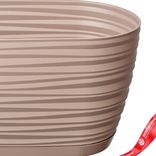 Маленькое фото 5: Цветочный горшок с поддоном «Sahara» (пластик), 26,7x12,6хН11,8см, 2,65л, серо-коричневый