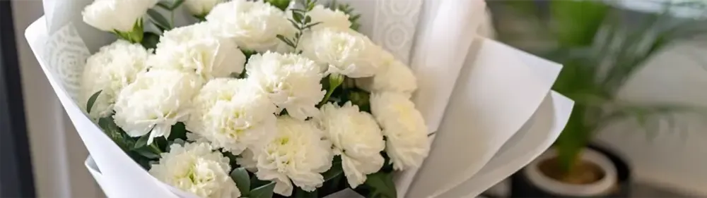 Букеты с белыми гвоздиками