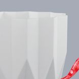 Маленькое фото 3: Кашпо «Геометрия» (пластик), D20xH16,5см, 3л, белый