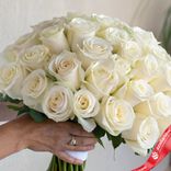 Маленькое фото 2: 35 белых роз, Эквадор, В 60см