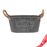 Маленькое фото 2: Кашпо с ручками (металл), 24x14хH11см, серый