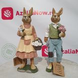 Фото флориста 1: Сувенир Комплект Кролик Мальчик и Девочка полирезин, Н22х9,5х7,5см, цв. в асс