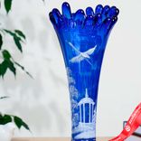 Маленькое фото 2: Ваза «Коралл», дерево, синяя (ручная роспись), 38 см