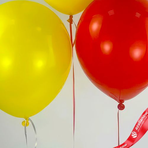 Фото 5: Композиция из 4 шаров с гелием, 30 см, желтый, белый, красный