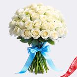 Маленькое фото 1: 45 белых роз, Эквадор, В 70см